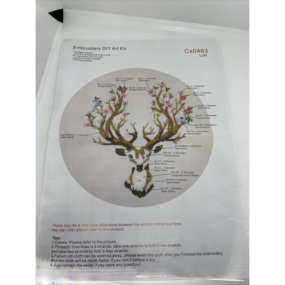 Louise Maelys Embroidery Kit with Floss Needles for Beginners Full Range Kits Cr